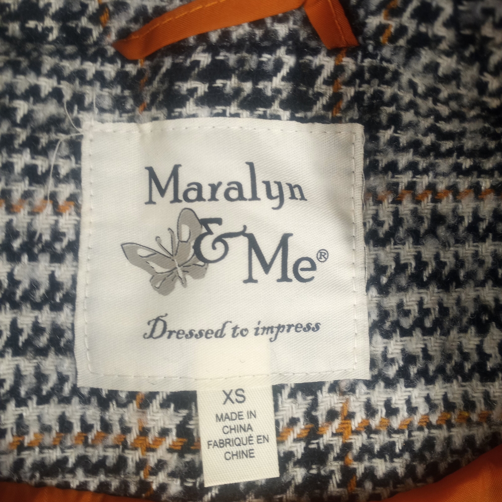 Maralyn & Me Double Breasted Jacket Pea Coat Size XS  Brand Retro Plaid Academia - Picture 6 of 16